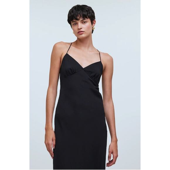 MADEWELL NWT The Layton Midi Slip Dress in Black // 2 - Picture 2 of 16